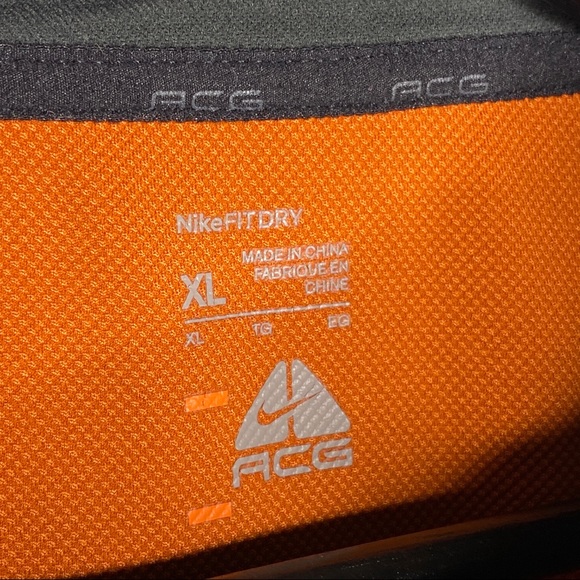 Nike ACG Quarter Zip Pullover Top Mens XL  Orange Fit Dry Black Ridge Golf - Picture 5 of 7